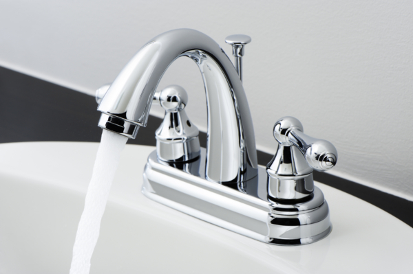 Running bathroom faucet